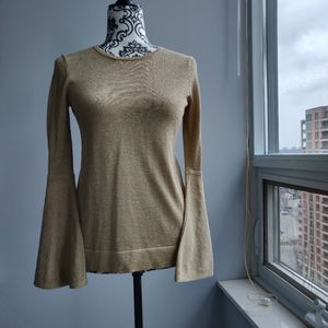 Vince Camuto Bell Flared Cuff Sleeve Glittery Top